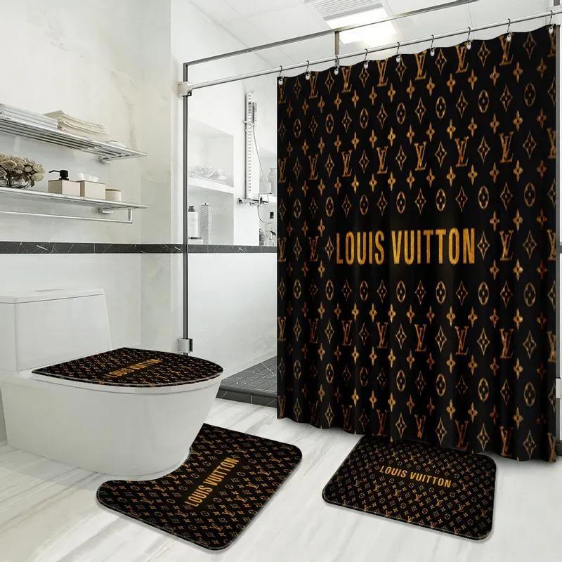Louis vuitton hypebeast luxury fashion brand bath mat bathroom sets home decor Bathroom Set