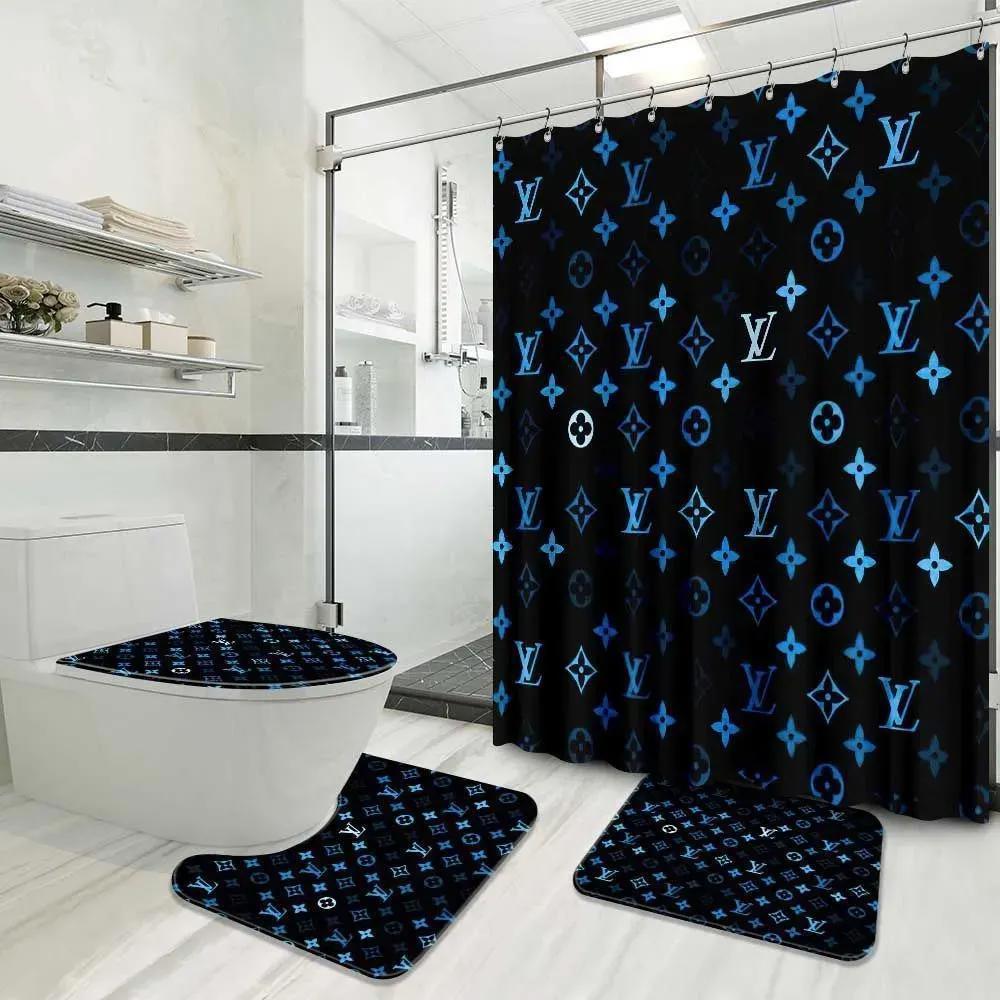 Louis vuitton logo limited luxury brand fashion black bathroom set home decor Bathroom Set