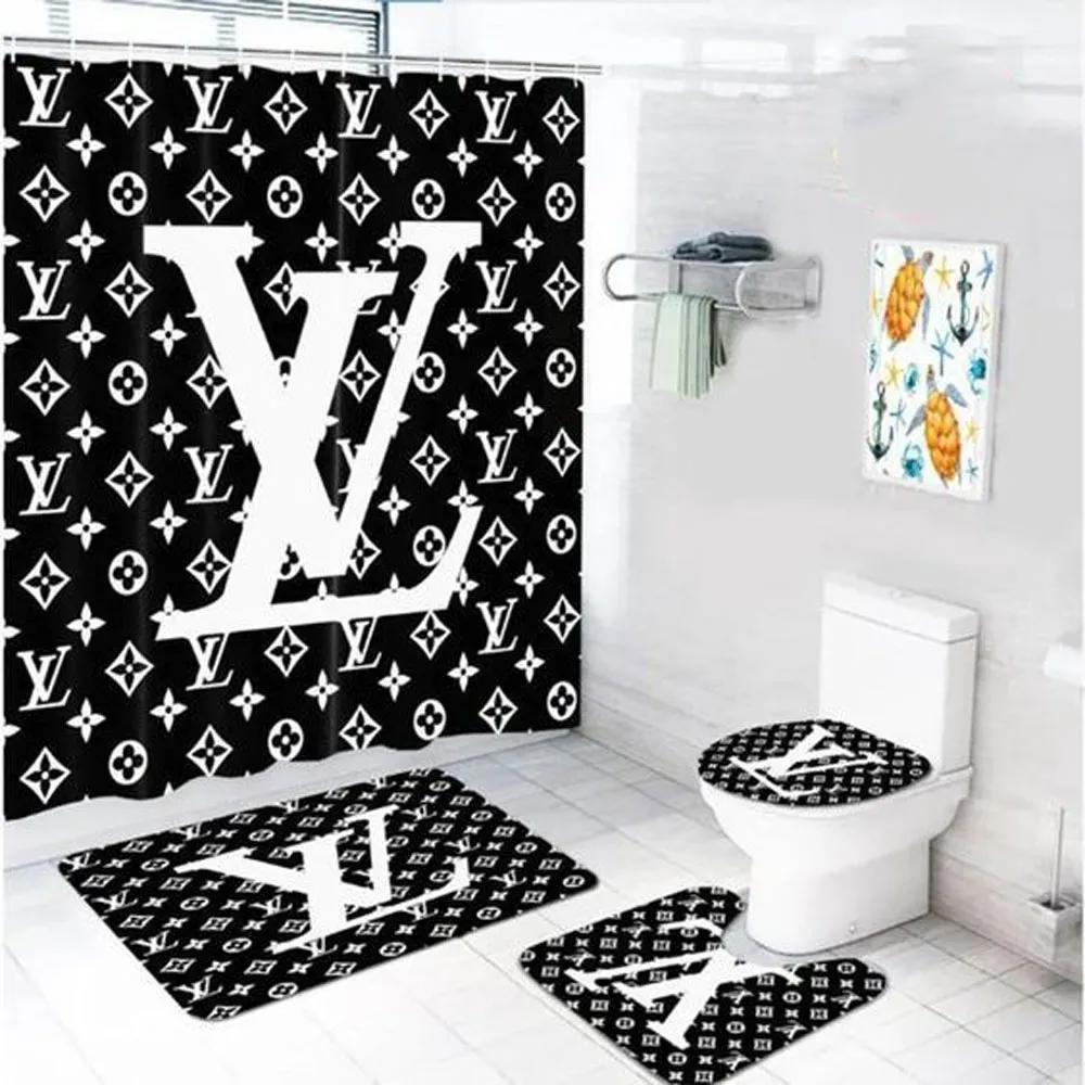 Louis vuitton monogram big bathroom set bath mat home decor hypebeast luxury fashion brand Bathroom Set