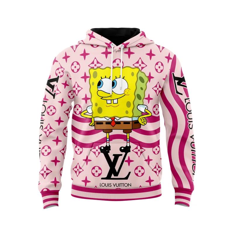Louis vuitton spongebob squarepants pinky unisex hoodie outfit for men women luxury brand clothing special gift Hoodie 3D