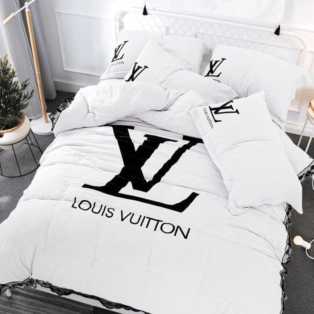 Louis vuitton white luxury brand high-end bedding set louis vuitton home decor Bedding Sets