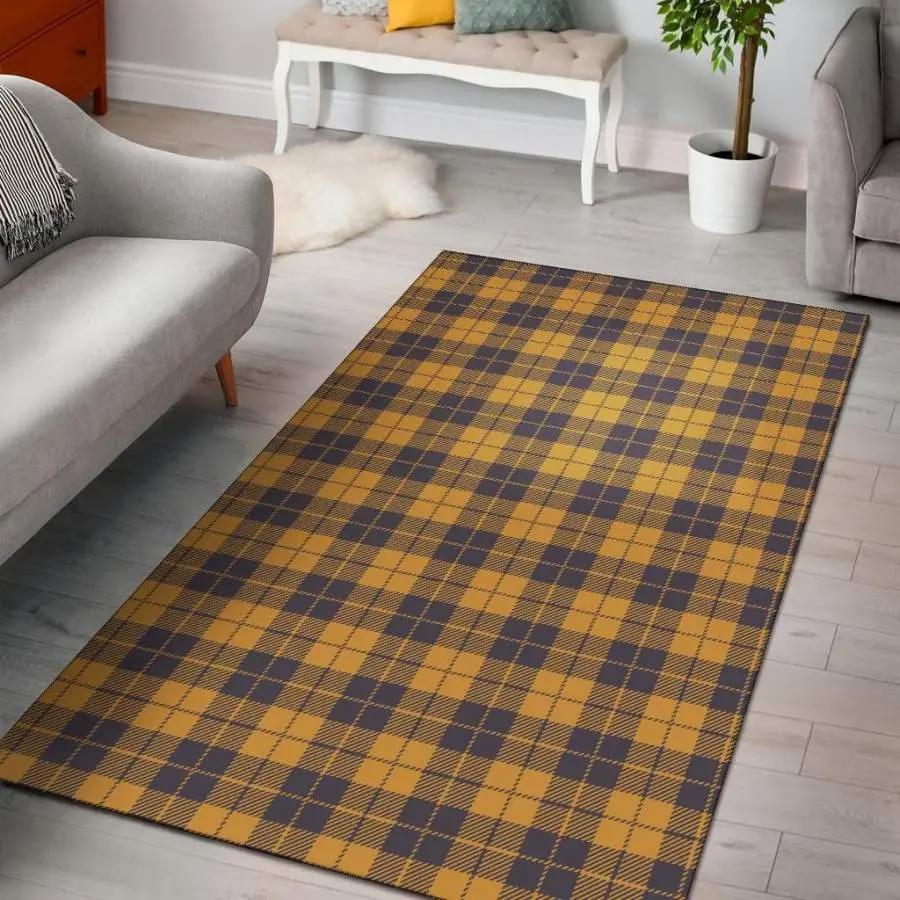 Lumberjack yellow pattern print area rug living room rug home decor Rectangle Rug