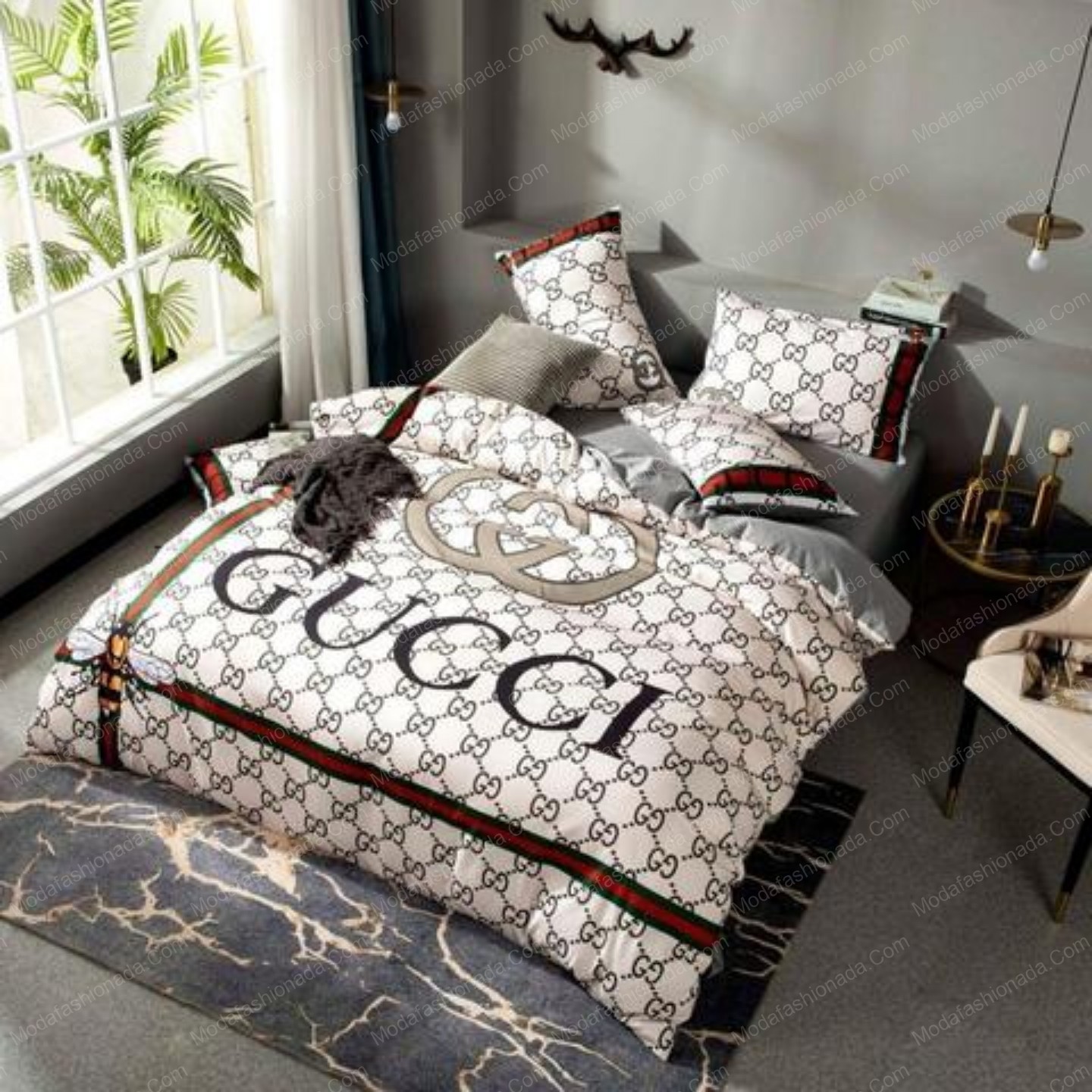 Luxury gucci logo fashion luxury brand model 25 bedding set home decoration Bedding Sets