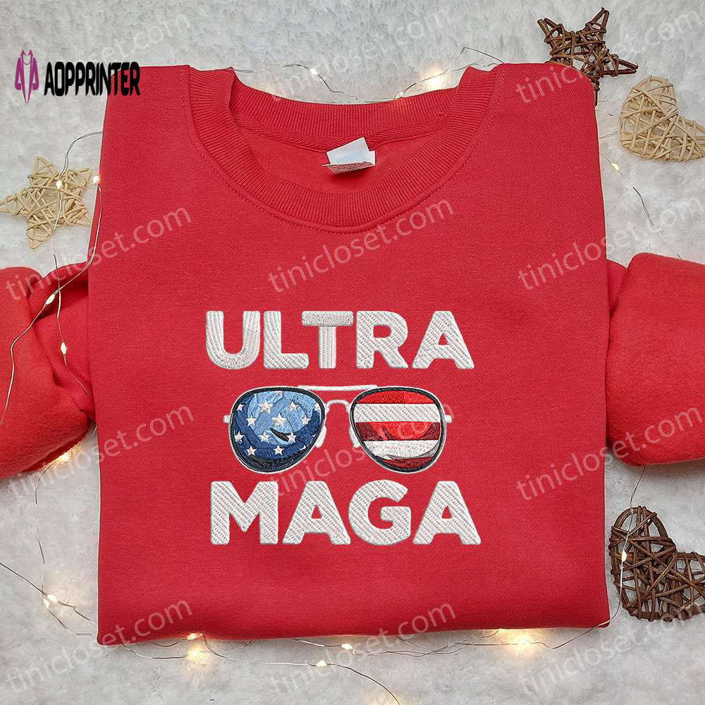 Make america great again: biden & trump embroidered shirt & sweatshirt – hot political topics t-shirt Embroidered Shirt