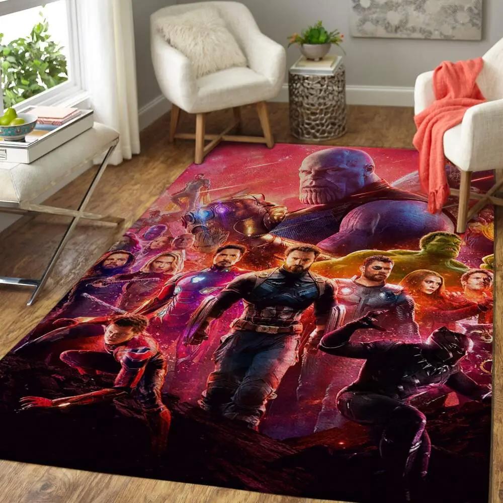 Marvel superhero area rug avengers infinity war movie rug regtangle carpet floor decor home decor Rectangle Rug