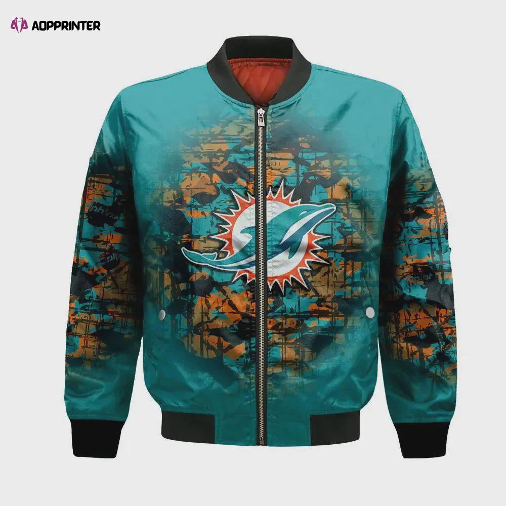 Miami dolphins bomber jacket 3d printed camouflage vintage Bomber Jacket