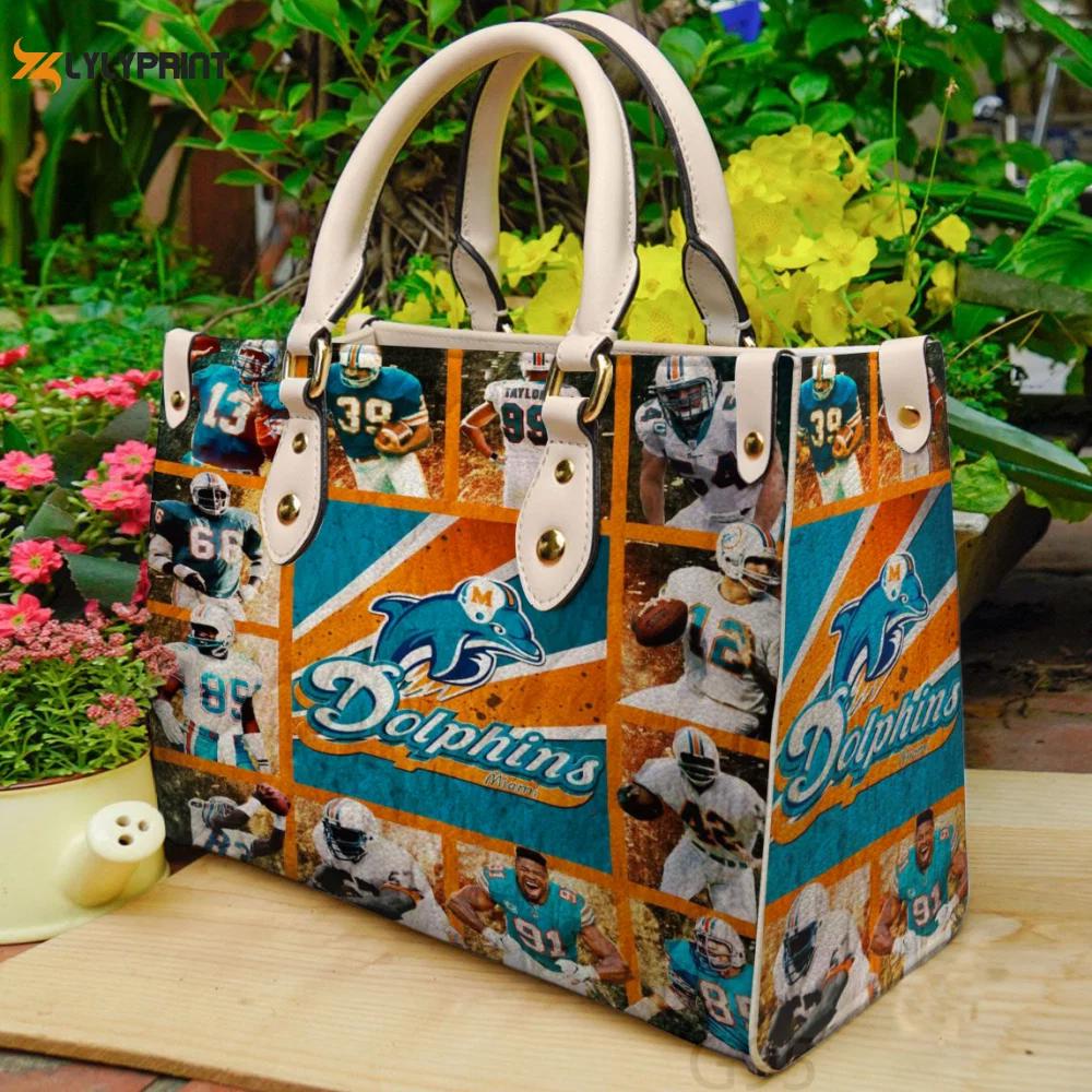 Miami dolphins leather bag for women gift 779 Women Leather Hand Bag