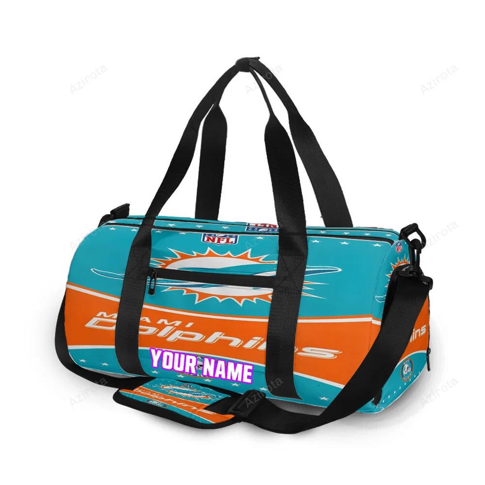 Miami dolphins logo 13 personalized name travel bag gym bag 1669 Travel Bag