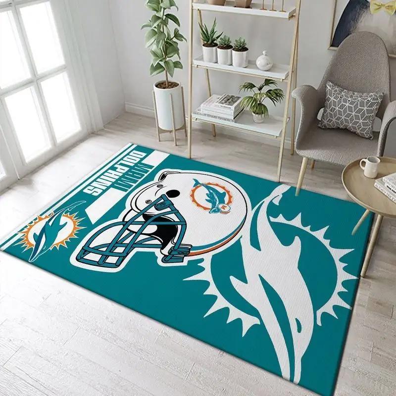 Miami dolphins nfl 23 living room and bed room rug rug regtangle carpet Rectangle Rug