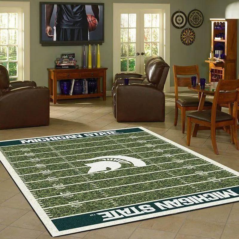 Michigan state home field area rug football team logo carpet living room rugs rug regtangle carpet floor decor home decor Rectangle Rug
