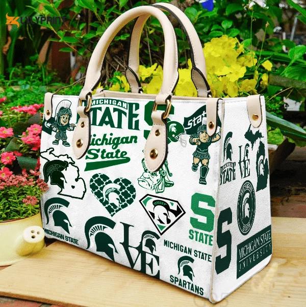 Michigan state spartans 1 leather handbag 1 2599 Women Leather Hand Bag