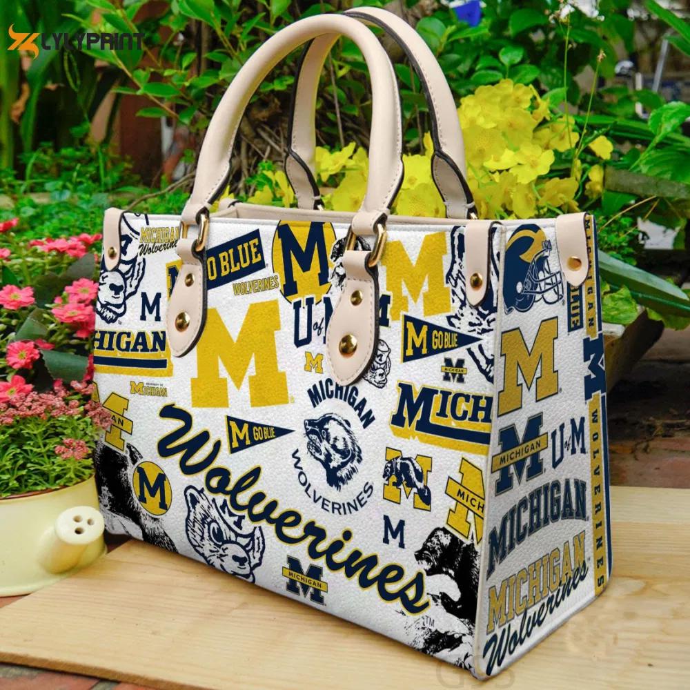 Michigan wolverines 1 leather bag g95 1237 Women Leather Hand Bag
