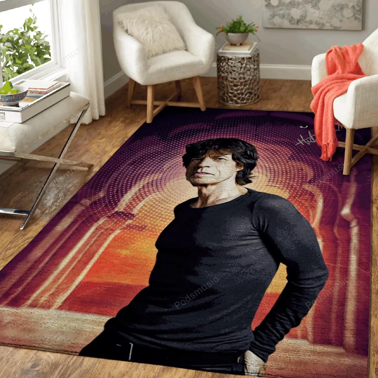 Mick jagger music popart for fans area rug living room carpet rug regtangle carpet floor decor home decor Rectangle Rug