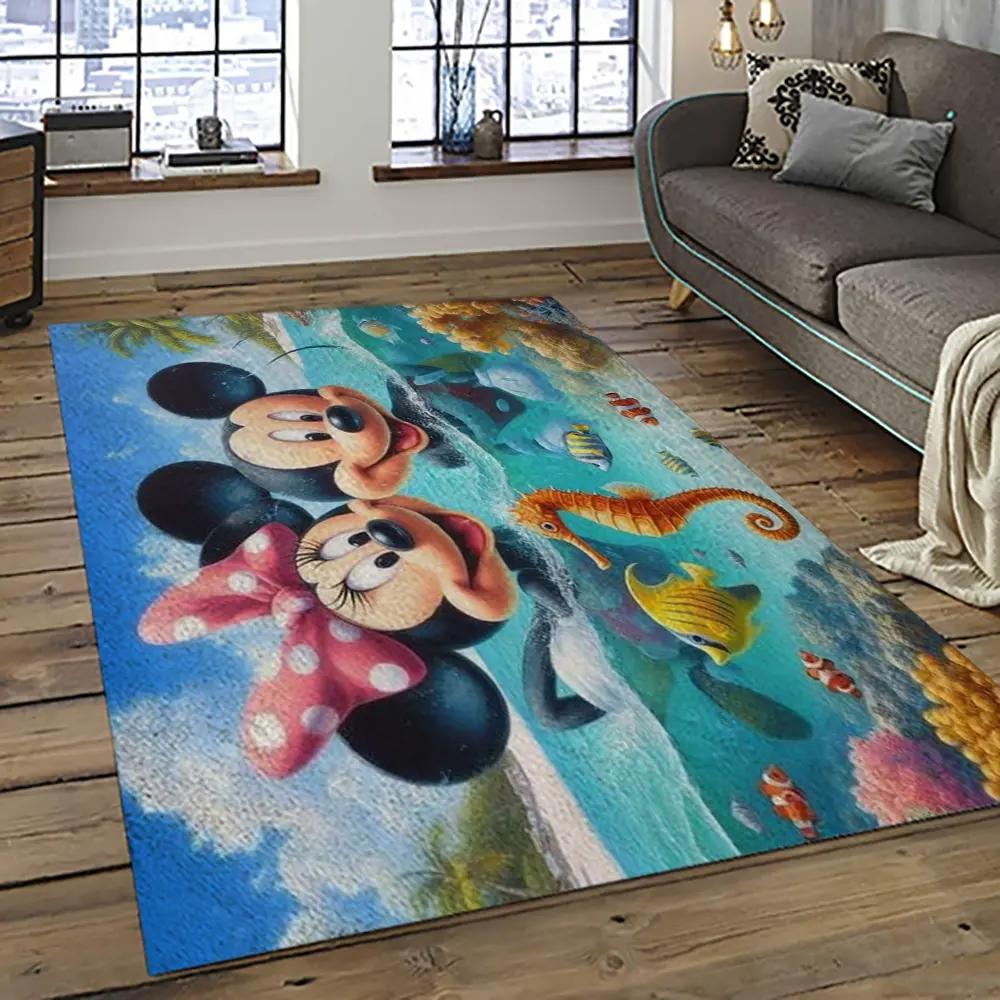 Mickey mouse characters cartoon movie carpet rectangle area rug for living room bedroom decor mme12 Rectangle Rug