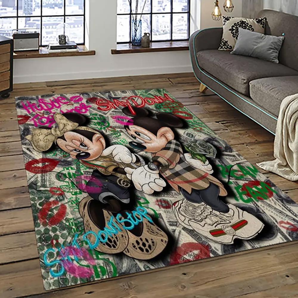 Mickey mouse characters cartoon movie carpet rectangle area rug for living room bedroom decor mme2 Rectangle Rug