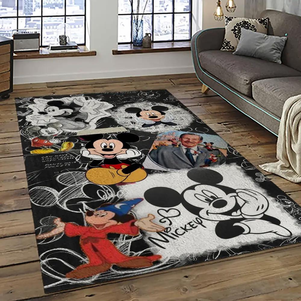Mickey mouse characters cartoon movie carpet rectangle area rug for living room bedroom decor mme44 Rectangle Rug