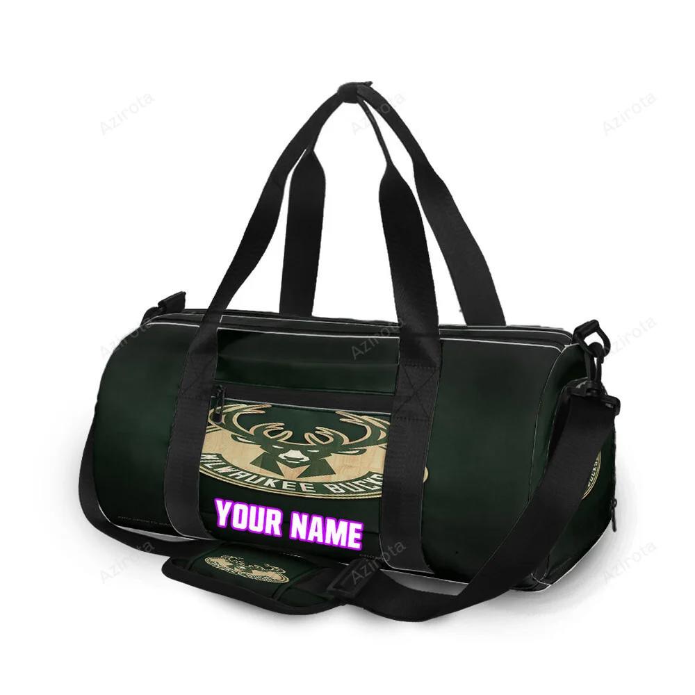 Milwaukee bucks emblem v18 personalized name travel bag gym bag 1649 Travel Bag