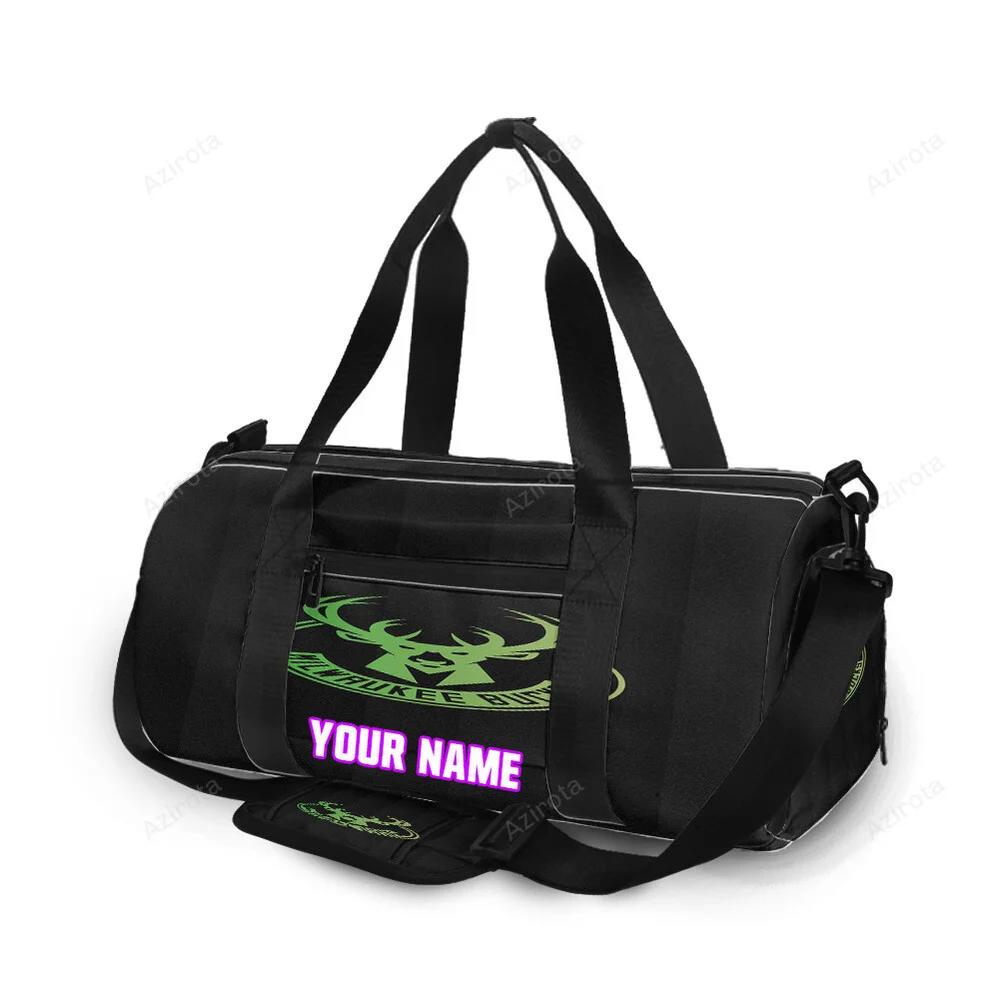 Milwaukee bucks emblem v50 personalized name travel bag gym bag 673 Travel Bag