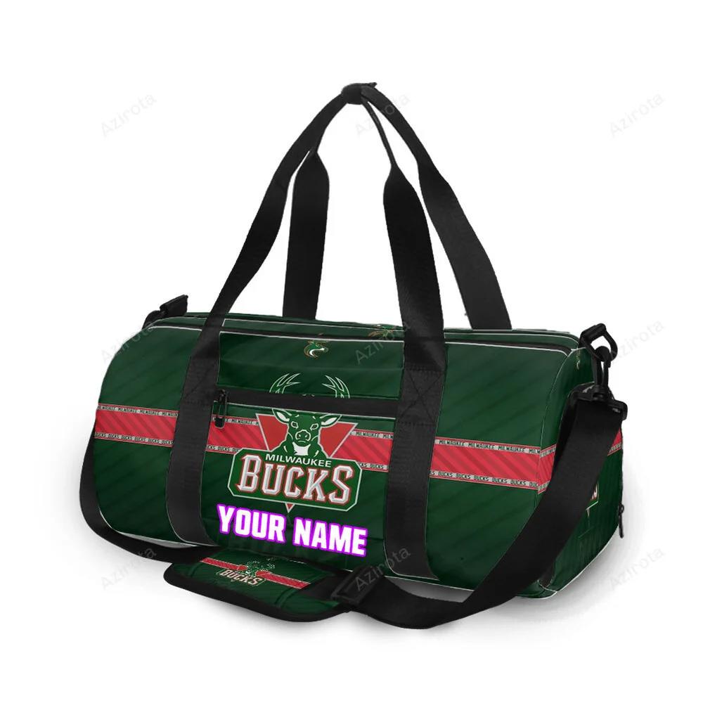 Milwaukee bucks emblem v7 personalized name travel bag gym bag 1627 Travel Bag