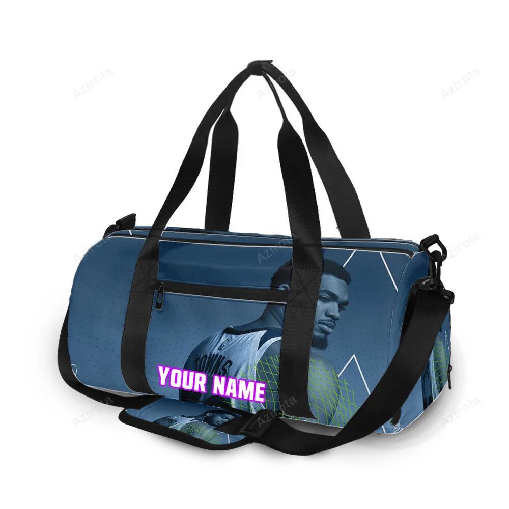 Minnesota timberwolves 32 karl anthony towns v21 personalized name travel bag gym bag 123 Travel Bag