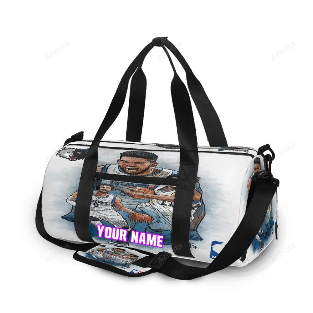 Minnesota timberwolves players v41 personalized name travel bag gym bag 601 Travel Bag