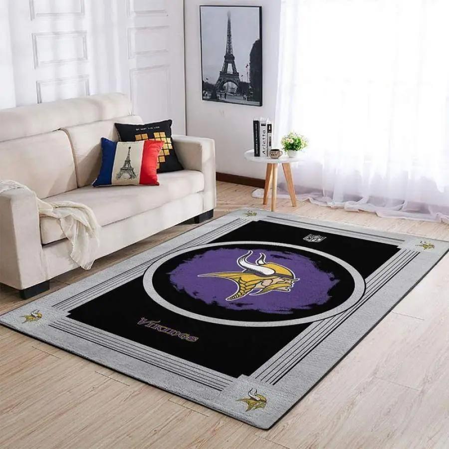 Minnesota vikings area rug living room rug home decor nfl team logo 2003038 Rectangle Rug