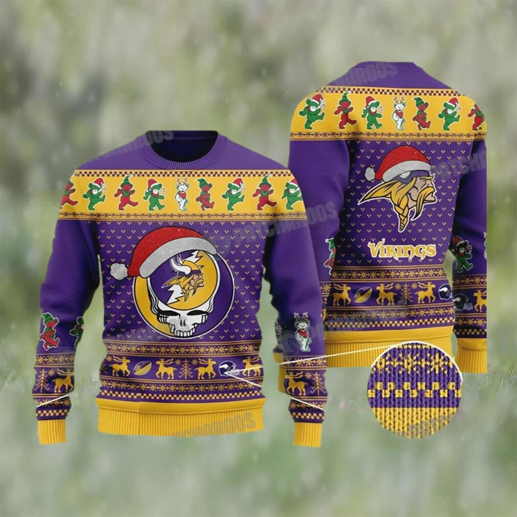 Minnesota vikings dead skull and bears ugly christmas sweater Christmas Ugly Sweater