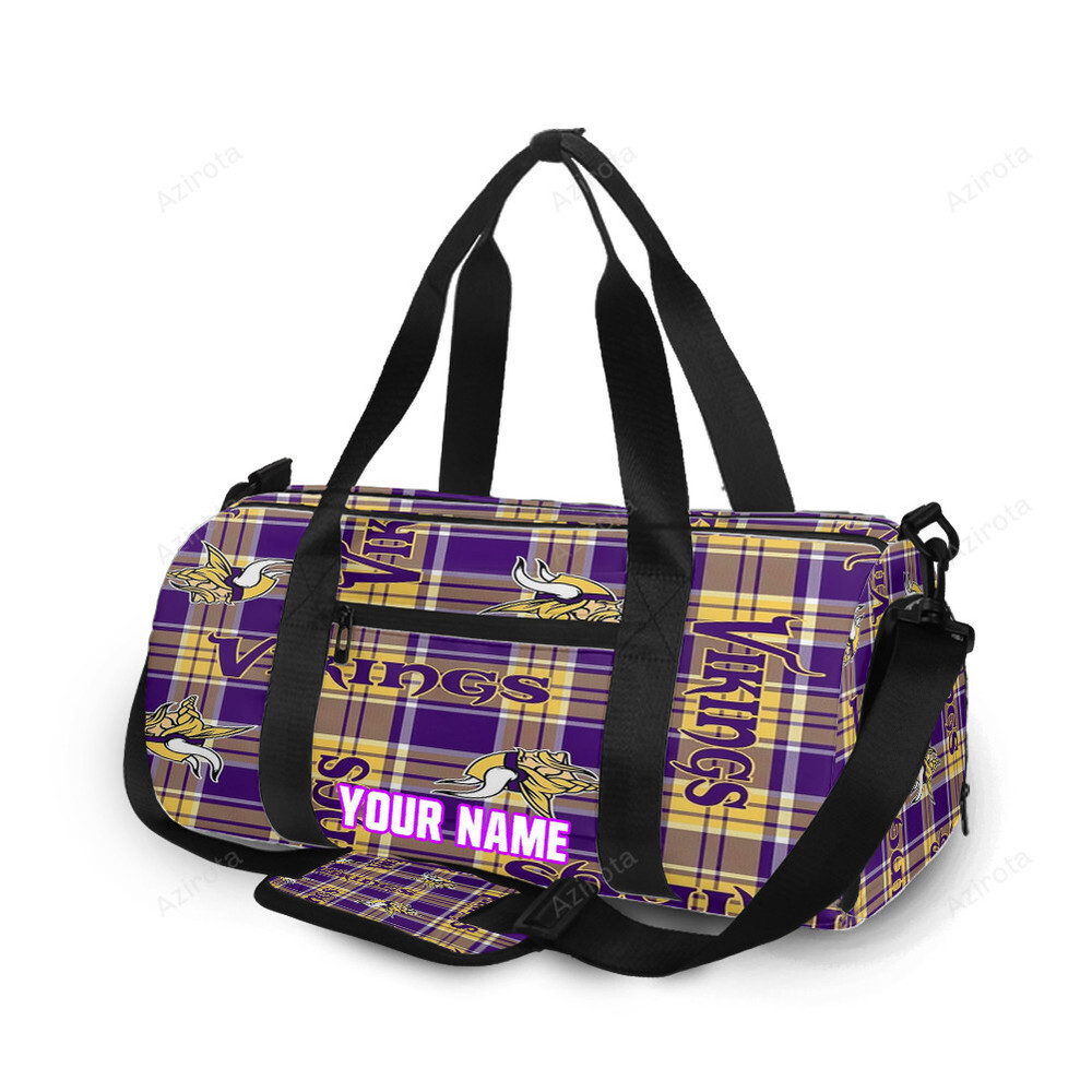 Minnesota vikings emblem v12 personalized name travel bag gym bag 91 Travel Bag