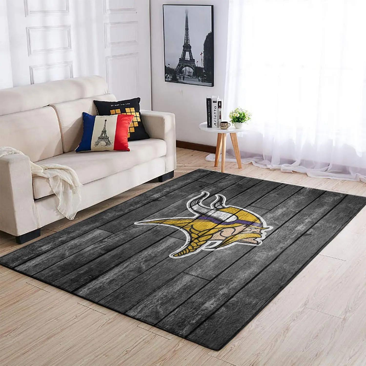 Minnesota vikings nfl living room carpet wooden home rug regtangle carpet Rectangle Rug