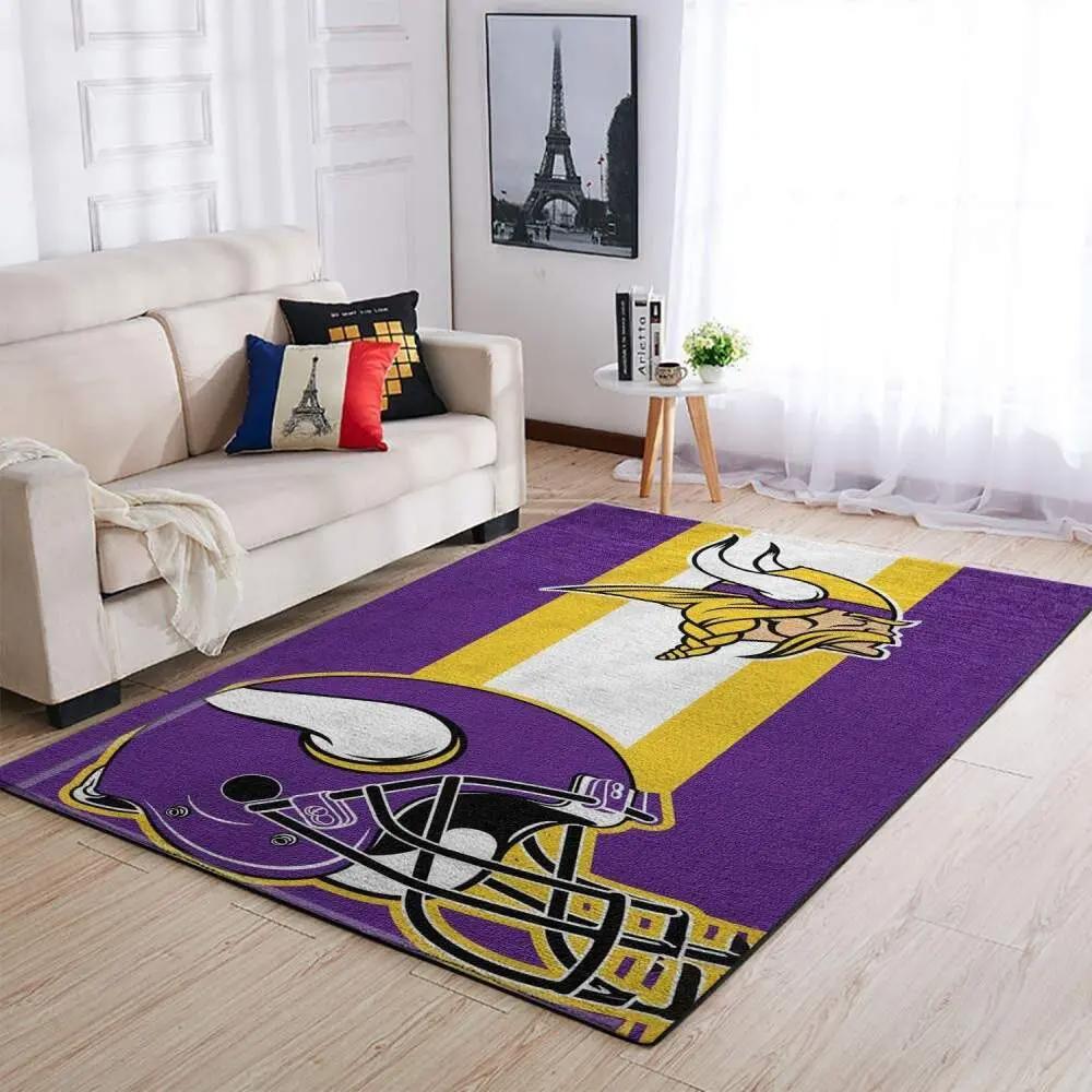 Minnesota vikings nfl team logo carpet living room rug regtangle carpet Rectangle Rug