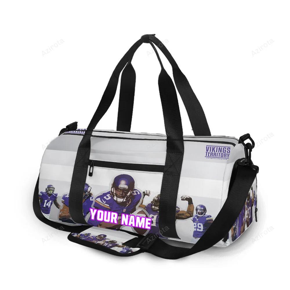 Minnesota vikings team v10 personalized name travel bag gym bag 874 Travel Bag