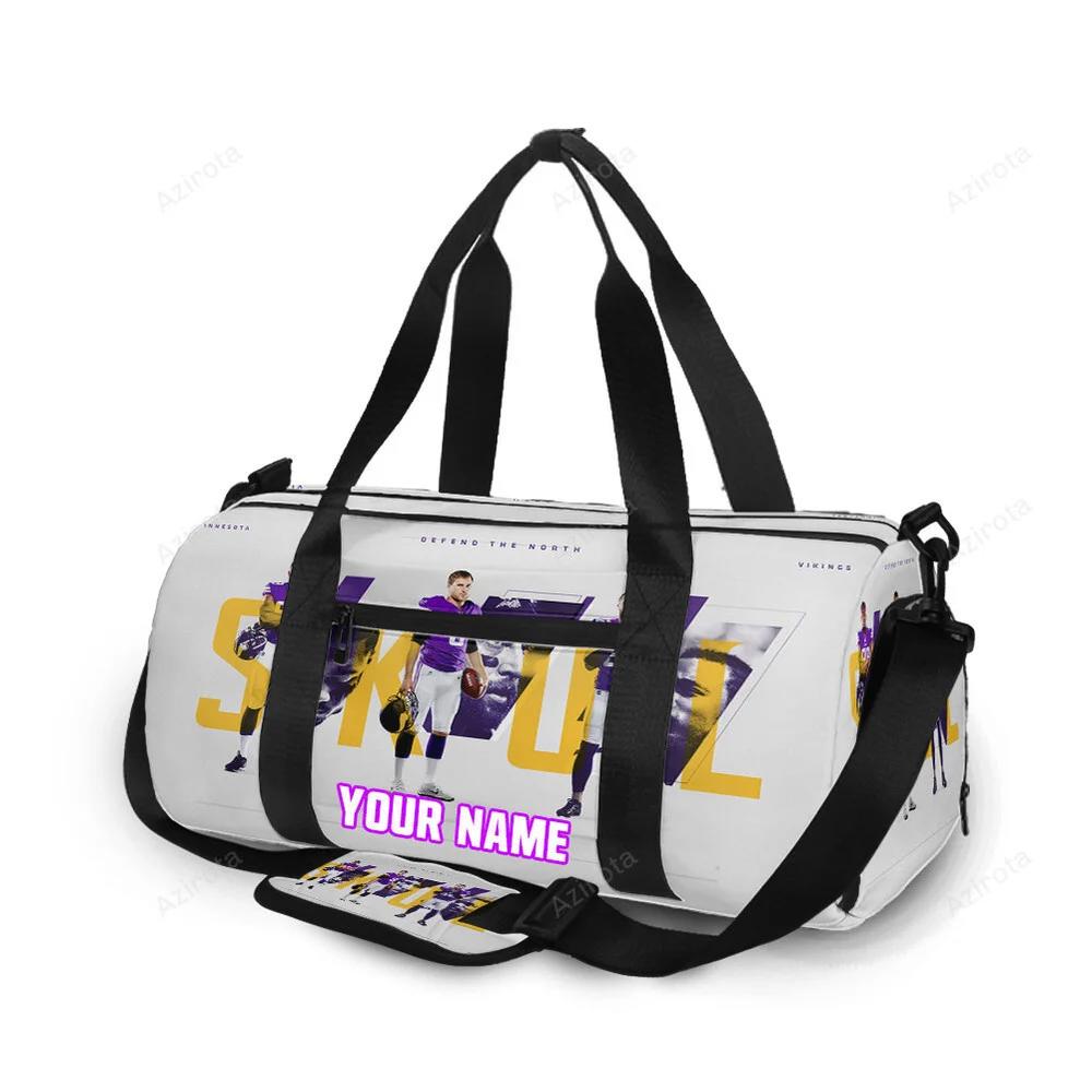 Minnesota vikings team v7 personalized name travel bag gym bag 1082 Travel Bag