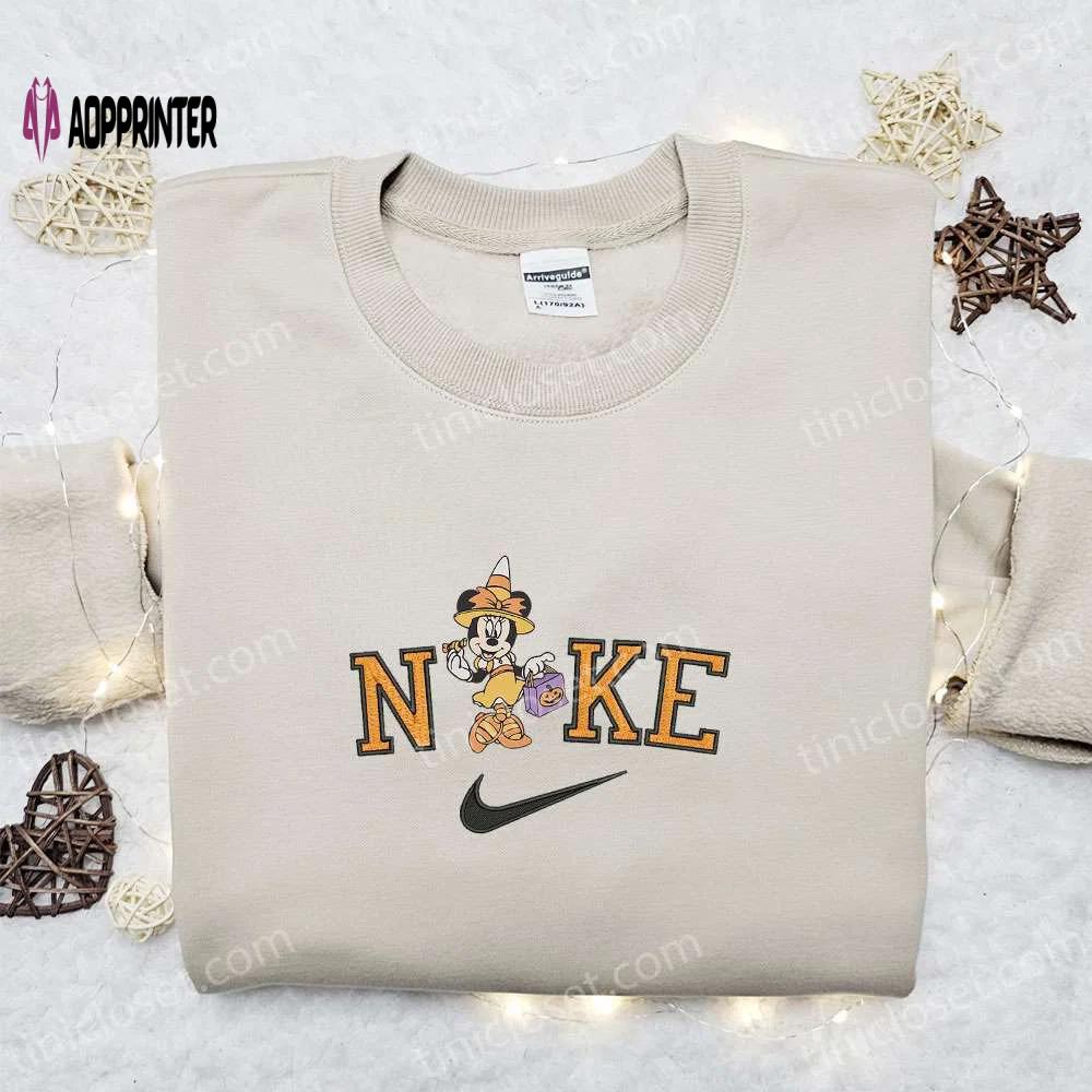 Minnie mouse trick or treat x nike embroidered sweatshirt: best halloween gift ideas Embroidered Shirt