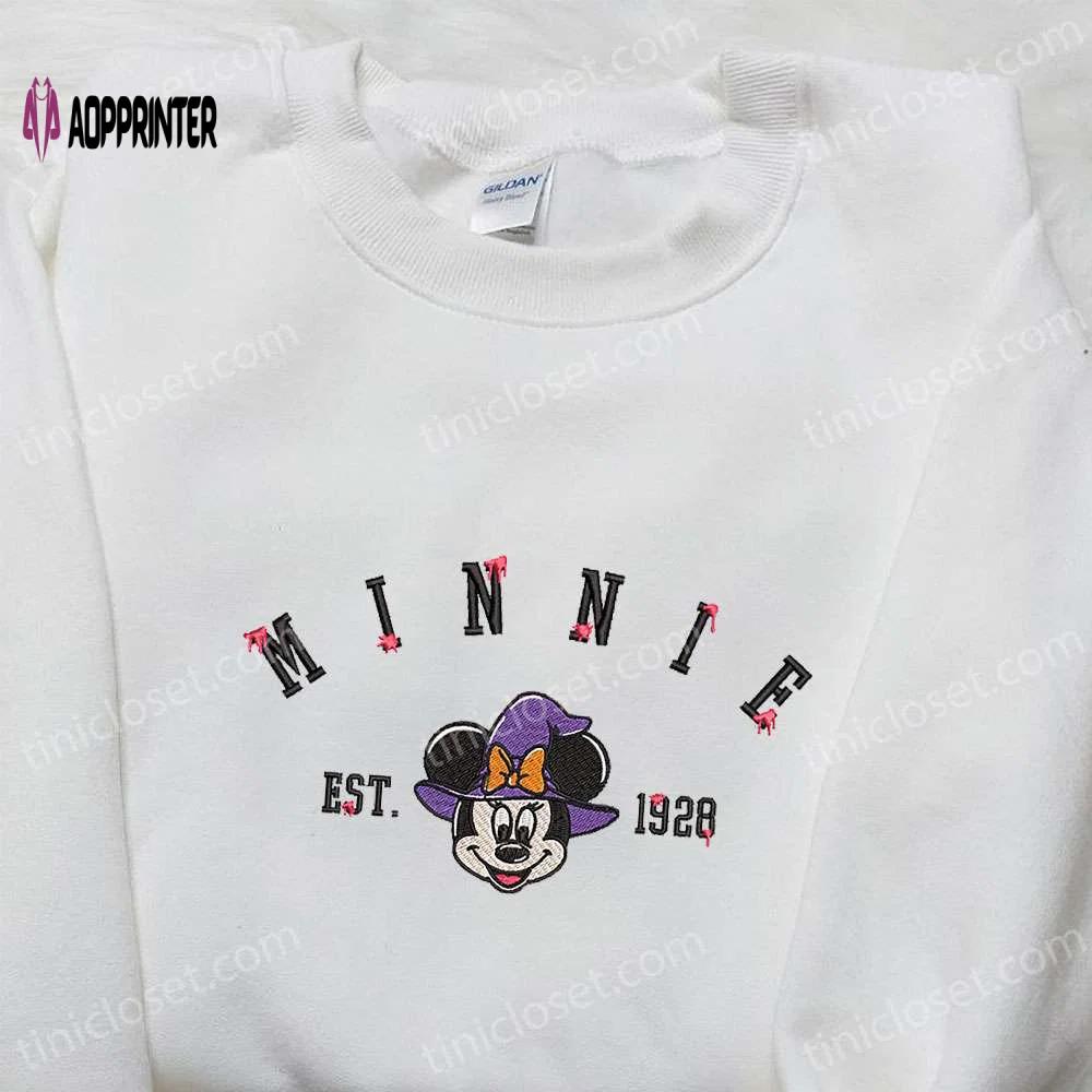 Minnie witch est 1928 embroidered shirt & hoodie: disney halloween collection Embroidered Shirt