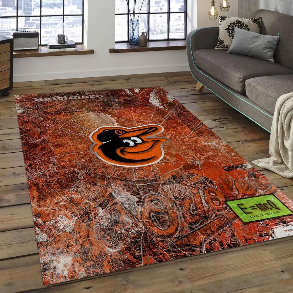 Mlb baltimore orioles baseball team logo rectangle area bo29 Rectangle Rug