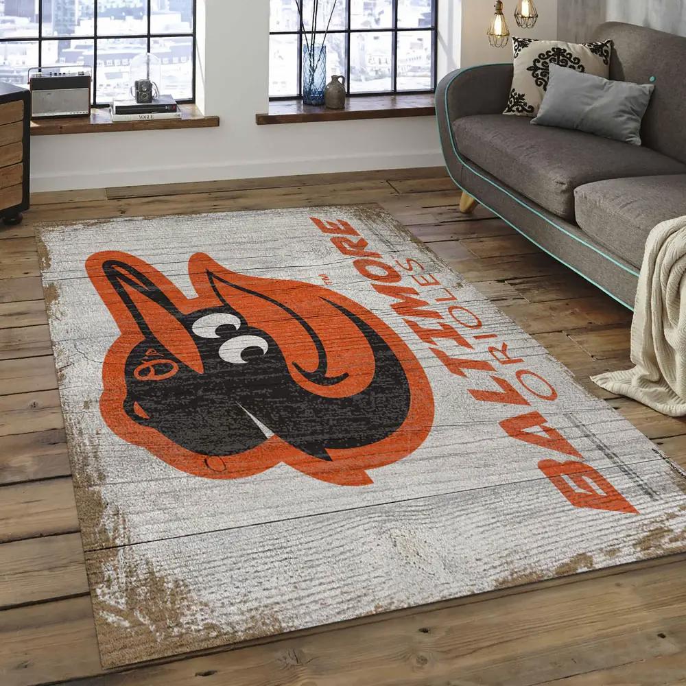 Mlb baltimore orioles baseball team logo rectangle area bo34 Rectangle Rug