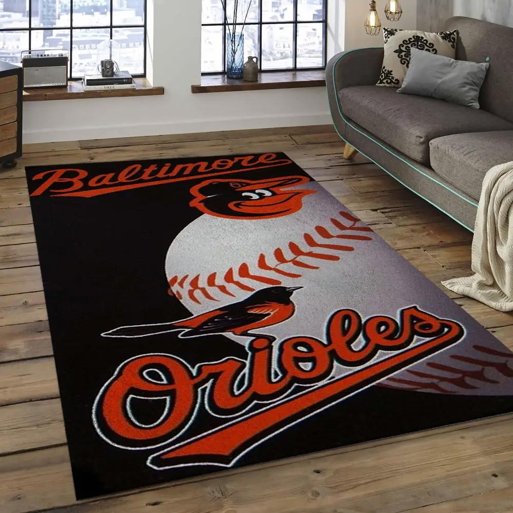 Mlb baltimore orioles baseball team logo rectangle area bo44 Rectangle Rug