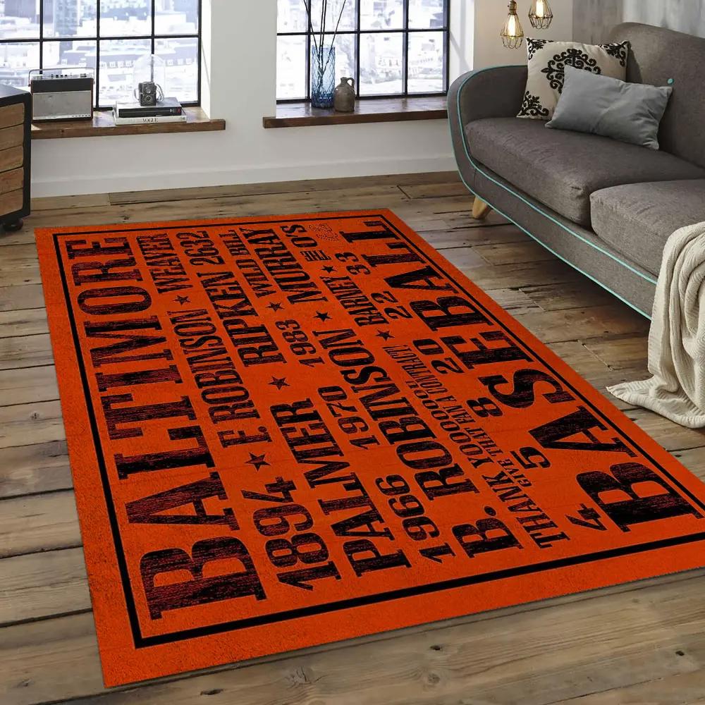 Mlb baltimore orioles baseball team logo rectangle area bo46 Rectangle Rug