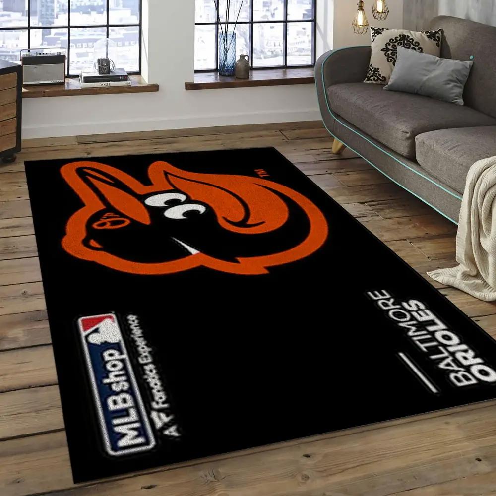 Mlb baltimore orioles baseball team logo rectangle area bo52 Rectangle Rug