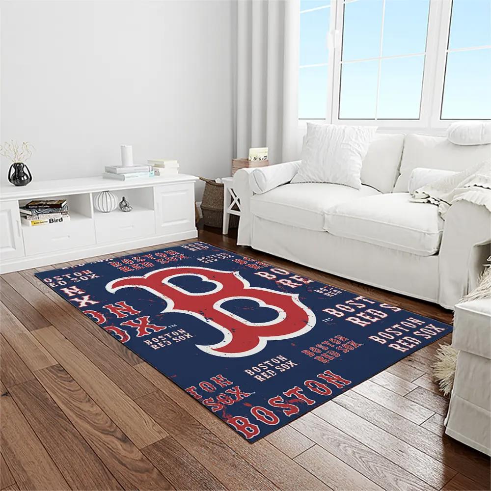 Mlb boston red sox baseball team logo rectangle area rug brs31 Rectangle Rug