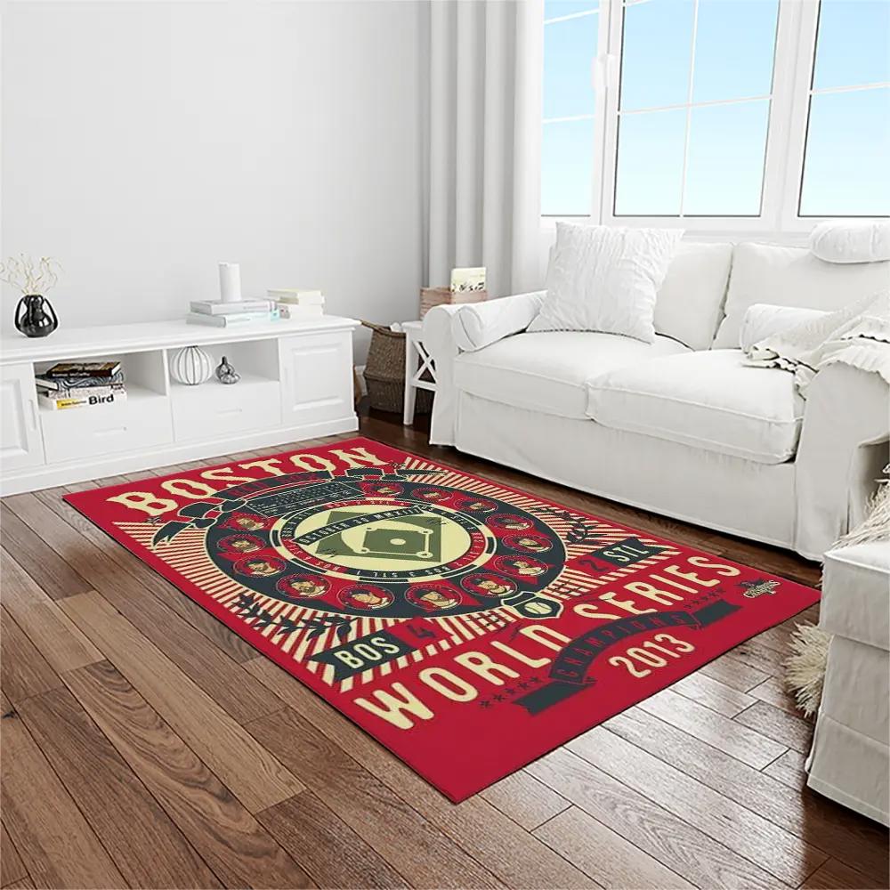 Mlb boston red sox baseball team logo rectangle area rug brs50 Rectangle Rug