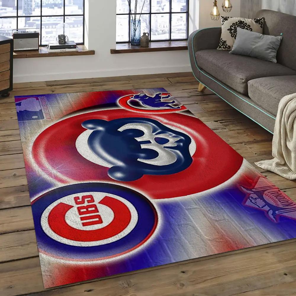 Mlb chicago cubs baseball team logo rectangle area cc12 Rectangle Rug