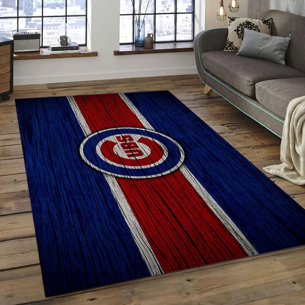 Mlb chicago cubs baseball team logo rectangle area cc18 Rectangle Rug