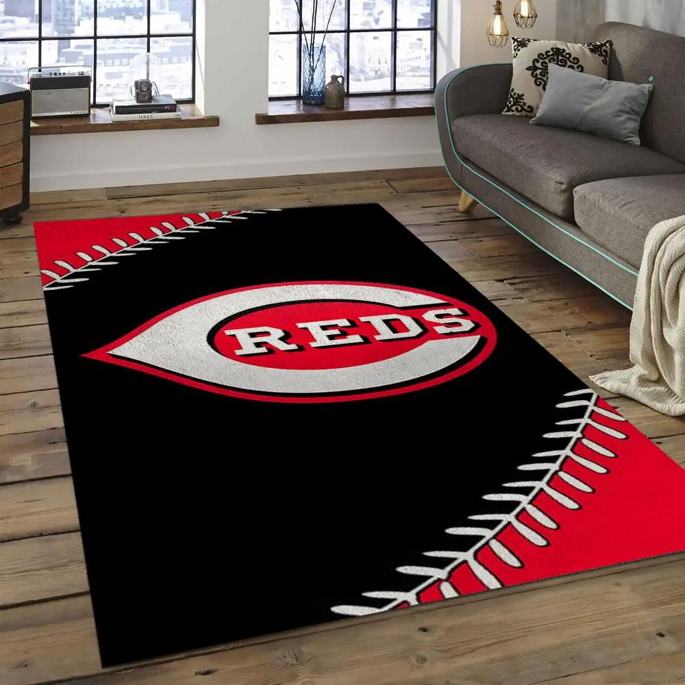 Mlb cincinnati reds baseball team logo rectangle area cr09 Rectangle Rug
