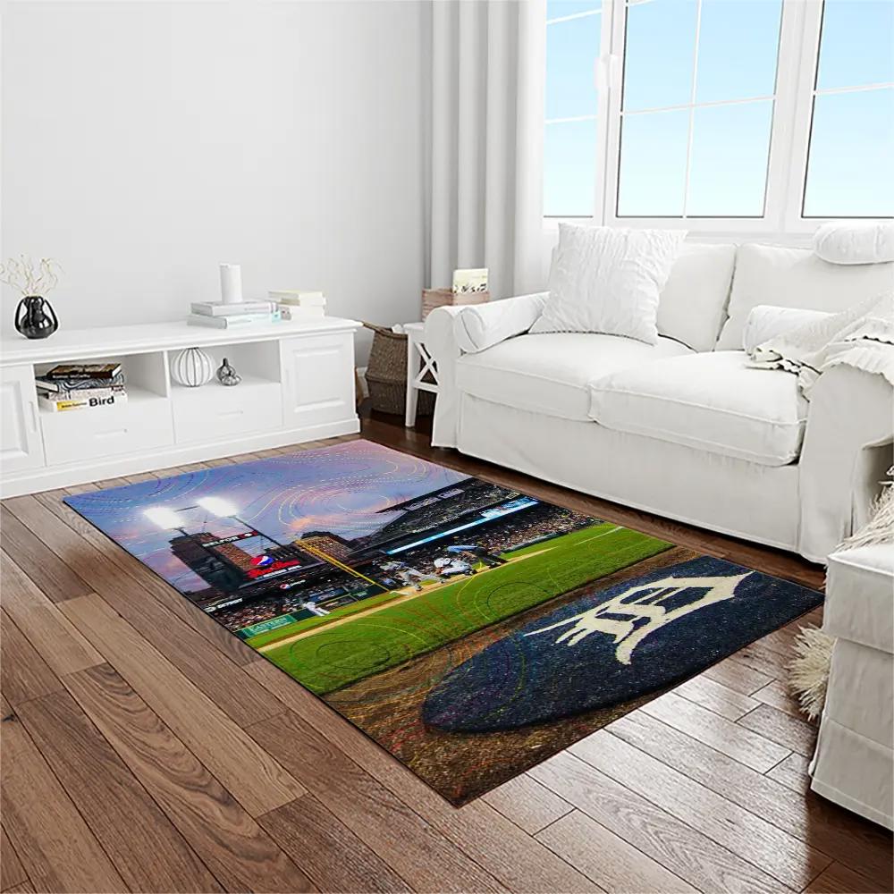 Mlb detroit tigers baseball team logo rectangle area rug dt31 Rectangle Rug