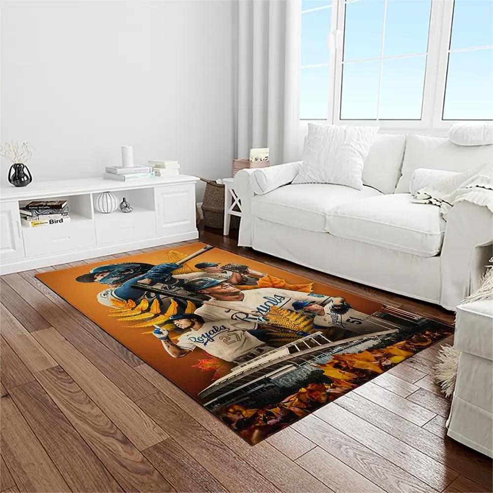 Mlb kansas city royals baseball team logo rectangle area rug kcr17 Rectangle Rug