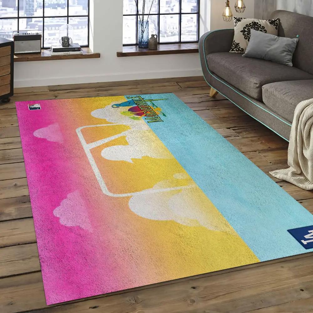 Mlb los angeles dodgers baseball team logo rectangle area lad55 Rectangle Rug