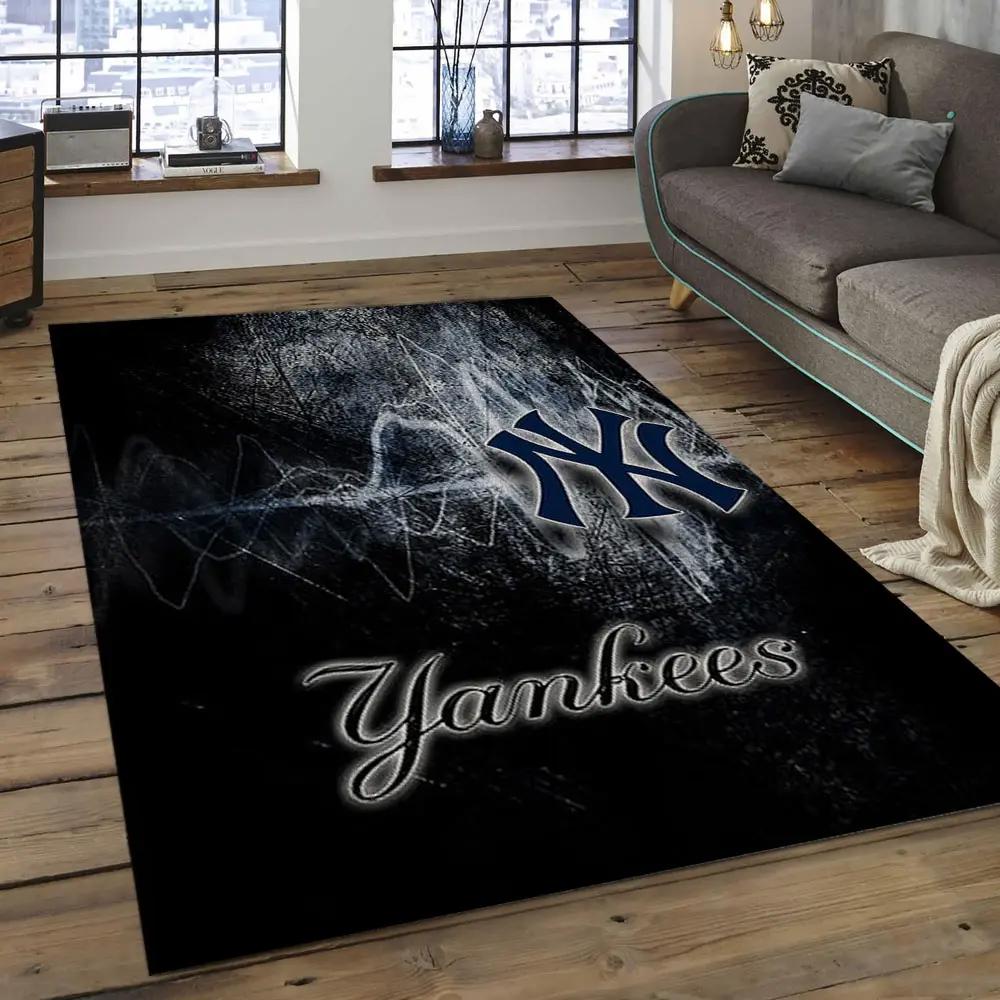 Mlb new york yankees baseball team logo rectangle area nyy02 Rectangle Rug