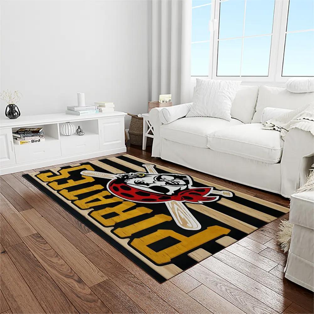 Mlb pittsburgh pirates baseball team logo rectangle area rug pp16 Rectangle Rug