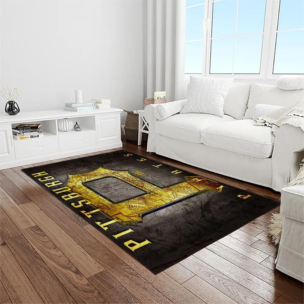 Mlb pittsburgh pirates baseball team logo rectangle area rug pp33 Rectangle Rug